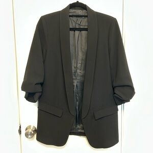 Zara 3/4 Rolled Up Sleeves Black Blazer